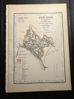 Fiume vármegye térképe Hátsek 1880. A magyar szent korona országainak megyei... Horvátország