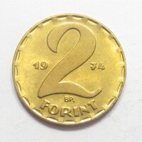 Magyarország,2 forint 1974 aUNC+ réz