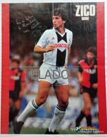 Zico Brazília dedikált óriás méretű poszter 58 x 46 cm. futball labda brazília VB