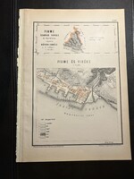 Fiume város és kerülete térképe Hátsek 1880. A magyar szent korona országainak megyei.. Horvátország