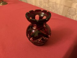 Régi bordó kristály váza