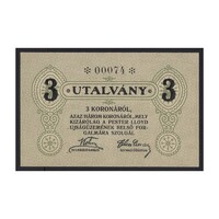 Magyarország,3 korona 1919 - Pester Lloyd aUNC+
