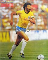 Socrates Brazília dedikált óriás méretű poszter 58 x 46 cm. futball labda brazília VB