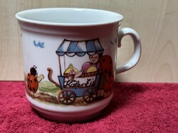 Katicás porcelán mesebögre
