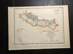 Gradiskai kerület térképe Hátsek 1880. A magyar szent korona országainak megyei... Horvátország