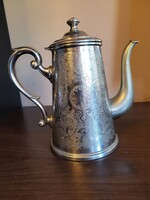 Antik nikkelezett kávéskanna – E&L Germany, 1920–1940