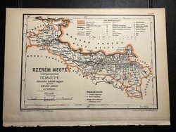 Szerém vármegye térképe Hátsek 1880. A magyar szent korona országainak megyei... Horvátország
