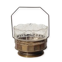 Silver-plated Art Nouveau Argentor offering basket, table centerpiece
