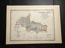 Pozsega vármegye térképe Hátsek 1880. A magyar szent korona országainak megyei... Horvátország