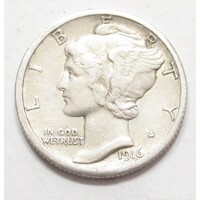 USA,Mercury dime 1916 S EF ezüst 2.50g900