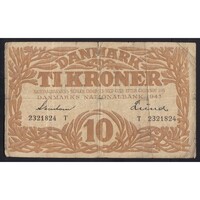 Dánia,10 kroner 1943 VG+