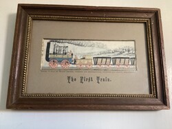 Thomas Stevens (1828-1888) Stevengraph : “ The First Train “ .