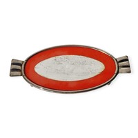 Art deco gömb lábakon álló tükör betétes üveg tálca