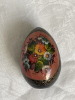 Antik  Orosz kézzel festett fa tojás, jelzett, gyönyörű.