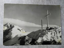 Olaszország, Cesana, Monti della Luna (2293 m) és Monte Charberton (3130 m), havas táj, 1961