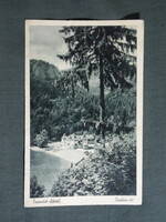 Képeslap,Románia,Tusnádfürdő,Csukás tó,strand látkép,részlet,Seiwarth Csíkszereda kiadás,1940-