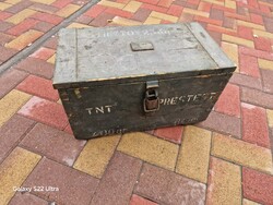 Régi katona láda antik katonai láda fa láda vintage régiség