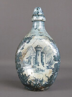 Olasz Savona 17. sz. latin patikaedény fajansz kerámia terrakotta porcelán Szenteltvíztartó Orvosság