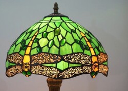 Tiffany szitakötős nagyméretű asztali lámpa 48 cm magas! 30 cm búra