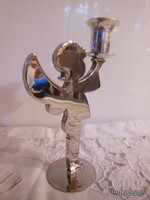 EZÜSTÖZÖTT GYERTYATARTÓ - ALKUKÉPES - 15 x 6 cm - ANGYAL - VASTAG