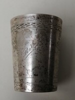 ANTIK EZÜST POHÁR, KERESZTELŐ POHÁR BÉLA NÉVVEL GRAVÍROZVA