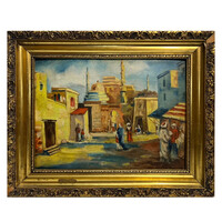 Cserna Károly (1867-1944) Nyüzsgő arab utca a mecsettel /számlát adunk/