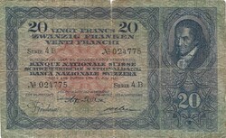 20 frank francs franken 1931 Svájc