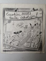 CSERKÉSZ KARIKATÚRA - CSERKÉSZ MUKI TENISZ ISKOLÁJA - ÁBRÁN ZOLTÁN /1906-1986/ GRAFIKÁJA