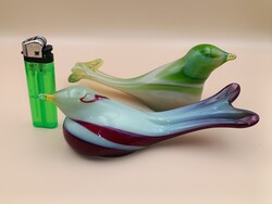 2x 16cm Murano üveg fecske madár figurális vintage
