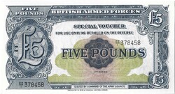 5 font pound 1948 2.széria British Armed Forces Anglia katonai military UNC