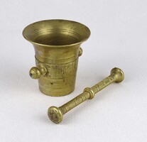 1X772 Régi, kisméretű, réz mozsár törővel 5.6 cm