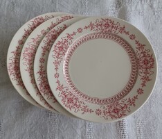 Antik angol fajansz (Cauldon, BWM&Co) süteményes tányérok, 4 darab