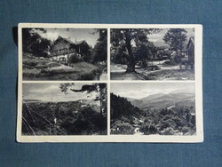 Képeslap,Telkibánya,Ezüstfenyő turistaház,üdülő,község látkép,részlet, 1950-