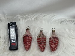 Retro üveg karácsonyfadísz,toboz