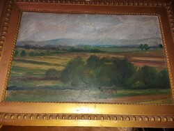 Kernstok Károly: Landscape oil on cardboard