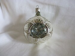 RÉGI ÜVEG KARÁCSONYFADÍSZ - REFLEX GÖMB!