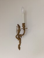 Antik falikar patinás barokk réz öntvény 1 db egykarú új díszgyertya + új gyertyaizzó 353 LLL 5621