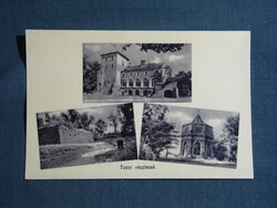 Képeslap,Tata,Zsigmond vár,török mecset látkép,részlet,1957-