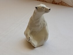 Ülő jegesmedve porcelánfigura porcelán figura Wagner & Apel vintage