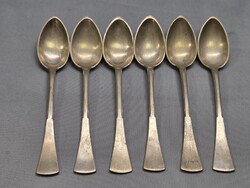 Antik angol fazonú ezüst kávés, mokkás kanál 6 db