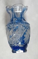 Régi halványkék kristályüveg váza