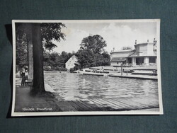 Képeslap,Tata,strandfürdő látkép,részlet, 1930-