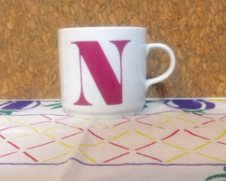 Ritka alföldi porcelán bögre  - N -