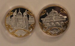 A Szent Korona évezrede 2 db aranyozott érem - Szent Korona