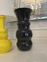 VENINI Italy fekete váza 2009. Limitált széria Leonardo Ranucci üveg