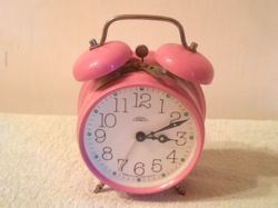 Retro, gyönyörű rózsaszín ébresztő óra