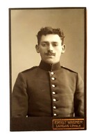 Német katona keményhátú vizitkártya fotó, CDV /Ernts Wagner/