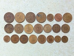 Jugoszlávia 22 db Különböző Érme 5,10,20,50 Para 1938-1990