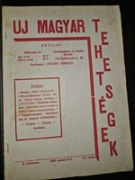 1929, az Uj magyar tehetségek c. ritka irodalmi lap egy száma