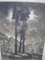 Conrád Gyula Krisztus a kereszten 1919 rézkarc